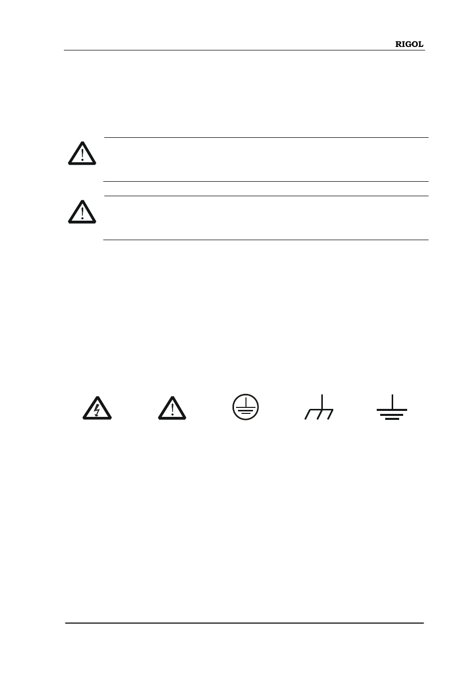 Safety terms and symbols | RIGOL DG5000 Series User Manual | Page 39 / 70