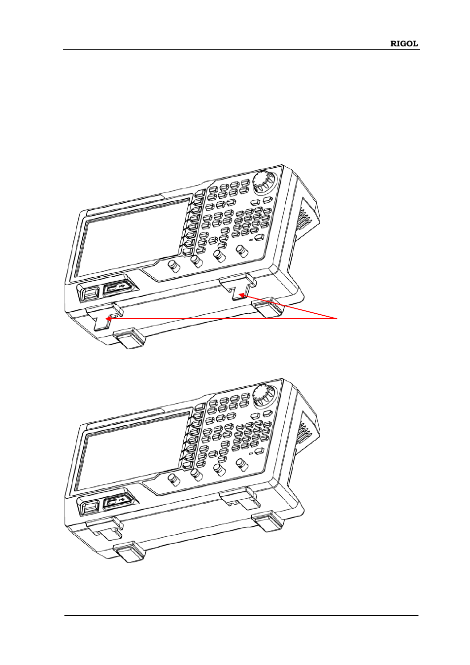 To adjust the supporting legs | RIGOL DG4000 Series User Manual | Page 59 / 90