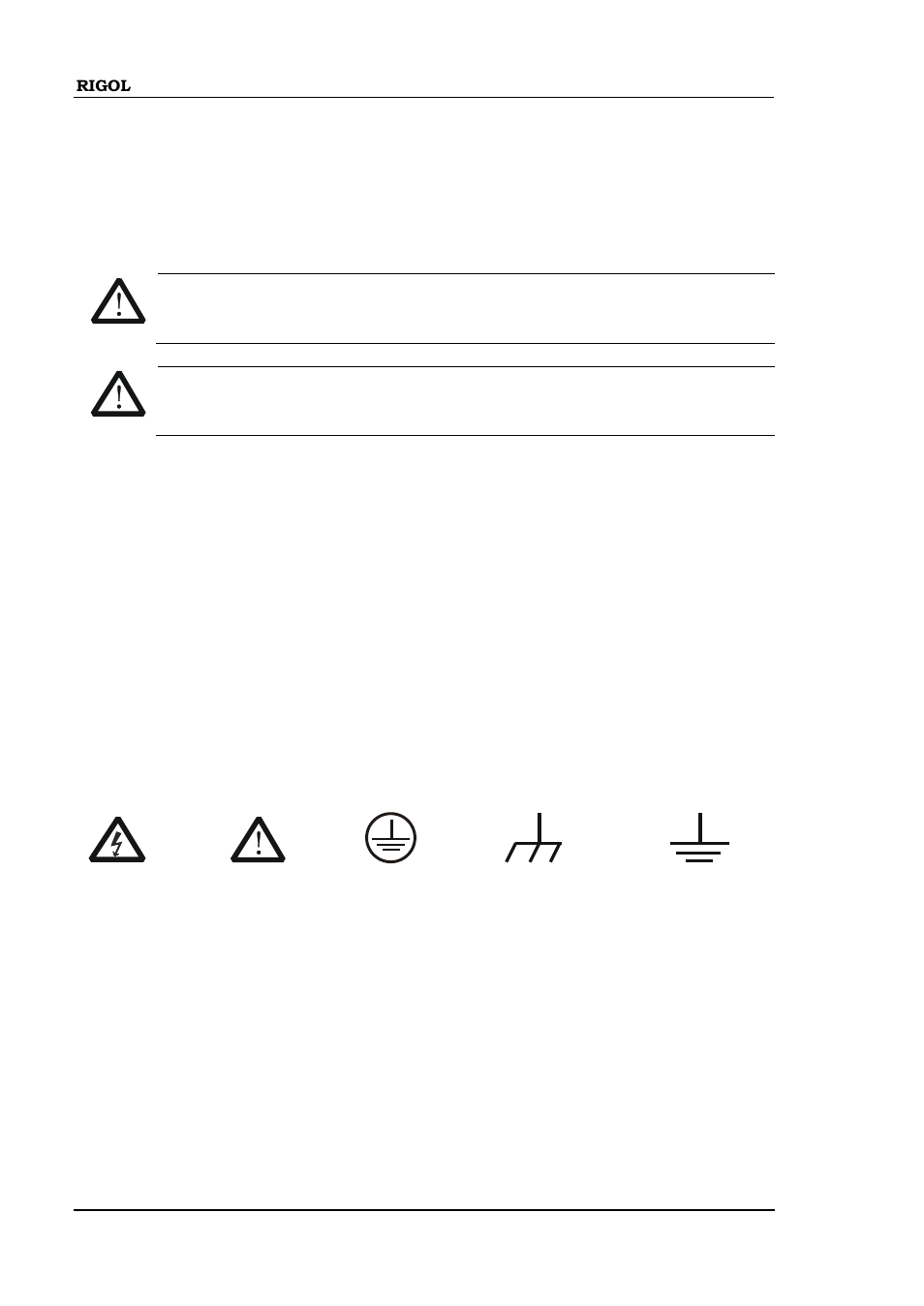 Sicherheits begriffe und symbole | RIGOL DG4000 Series User Manual | Page 10 / 238