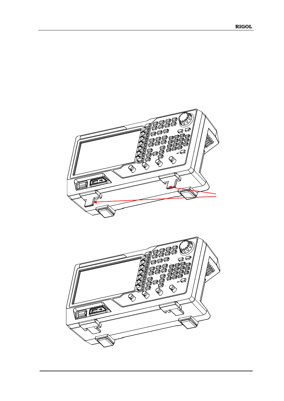 To adjust the supporting legs, To adjust the supporting legs -3 | RIGOL DG4000 Series User Manual | Page 27 / 238