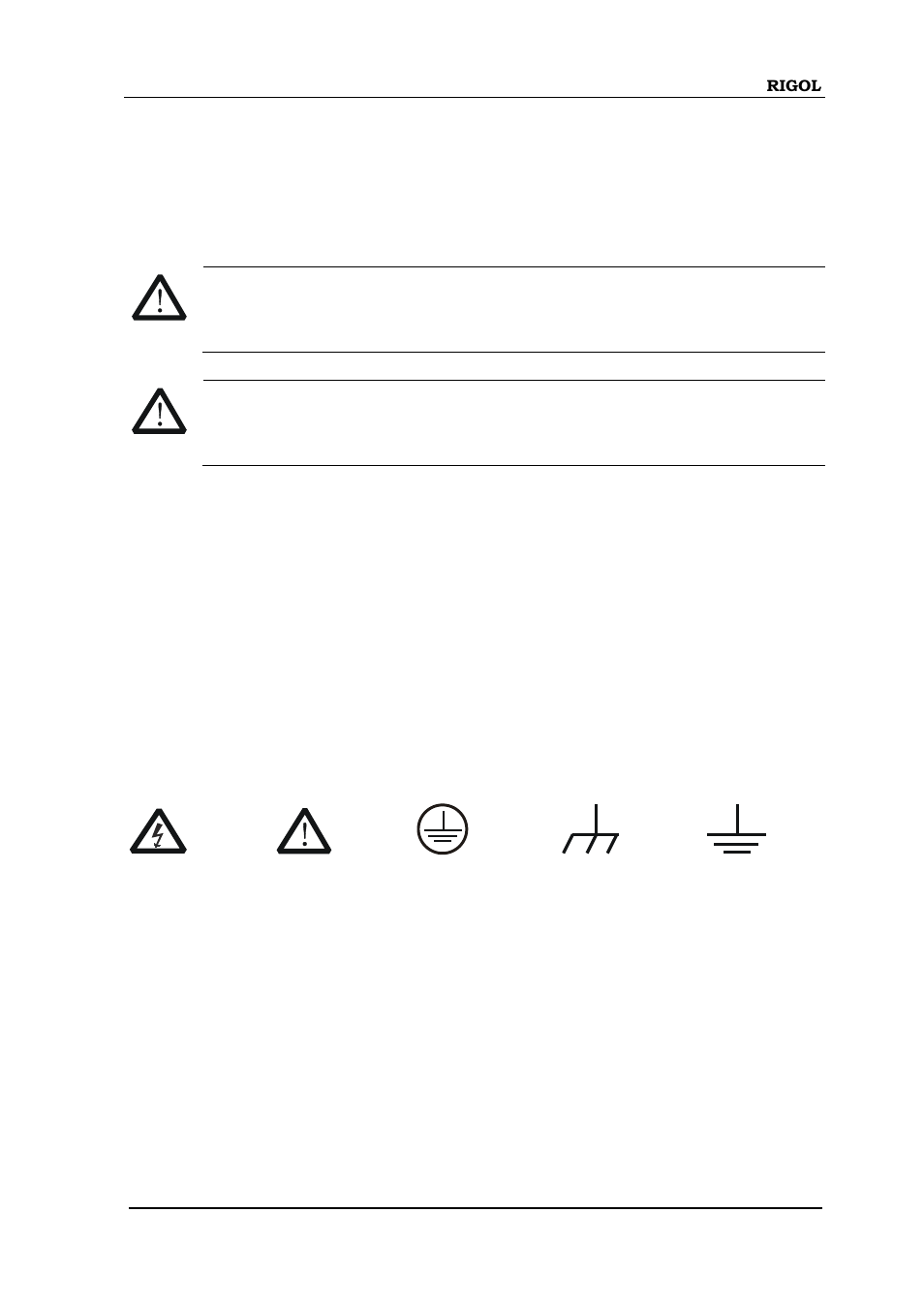 Safety terms and symbols | RIGOL DG4000 Series User Manual | Page 7 / 238