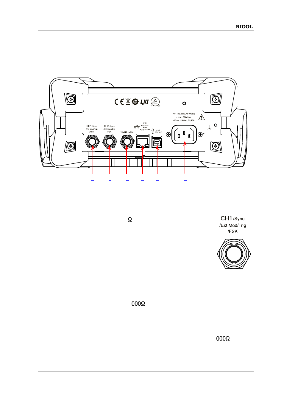 Rear panel overview, Rear panel overview -11 | RIGOL DG1000Z Series User Manual | Page 29 / 188