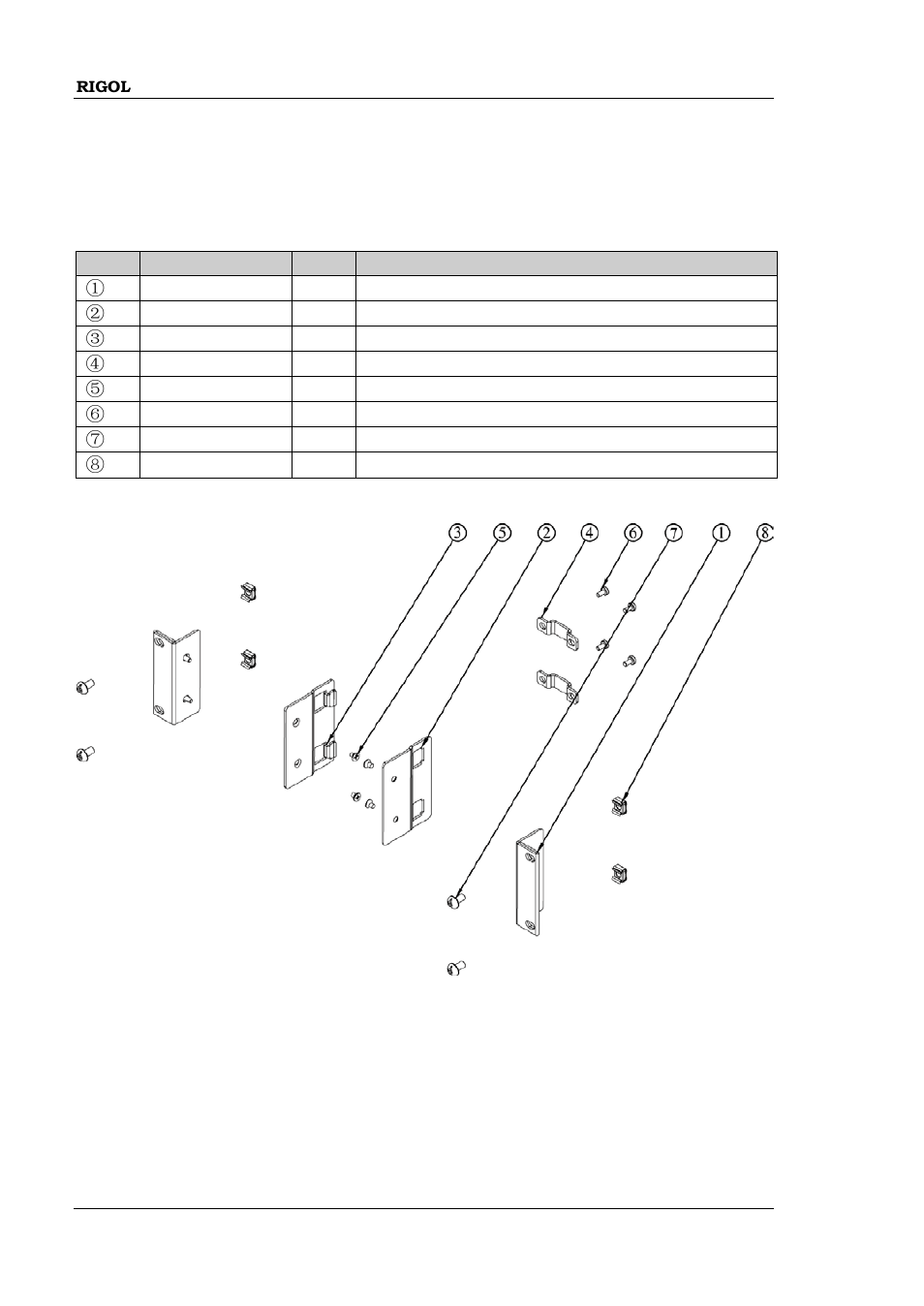 To install dual instruments, Kit parts list, To install dual instruments -26 | RIGOL DG1000Z Series User Manual | Page 44 / 188