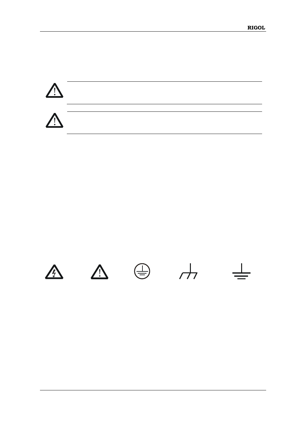 Sicherheits begriffe und symbole | RIGOL DG1000Z Series User Manual | Page 9 / 188