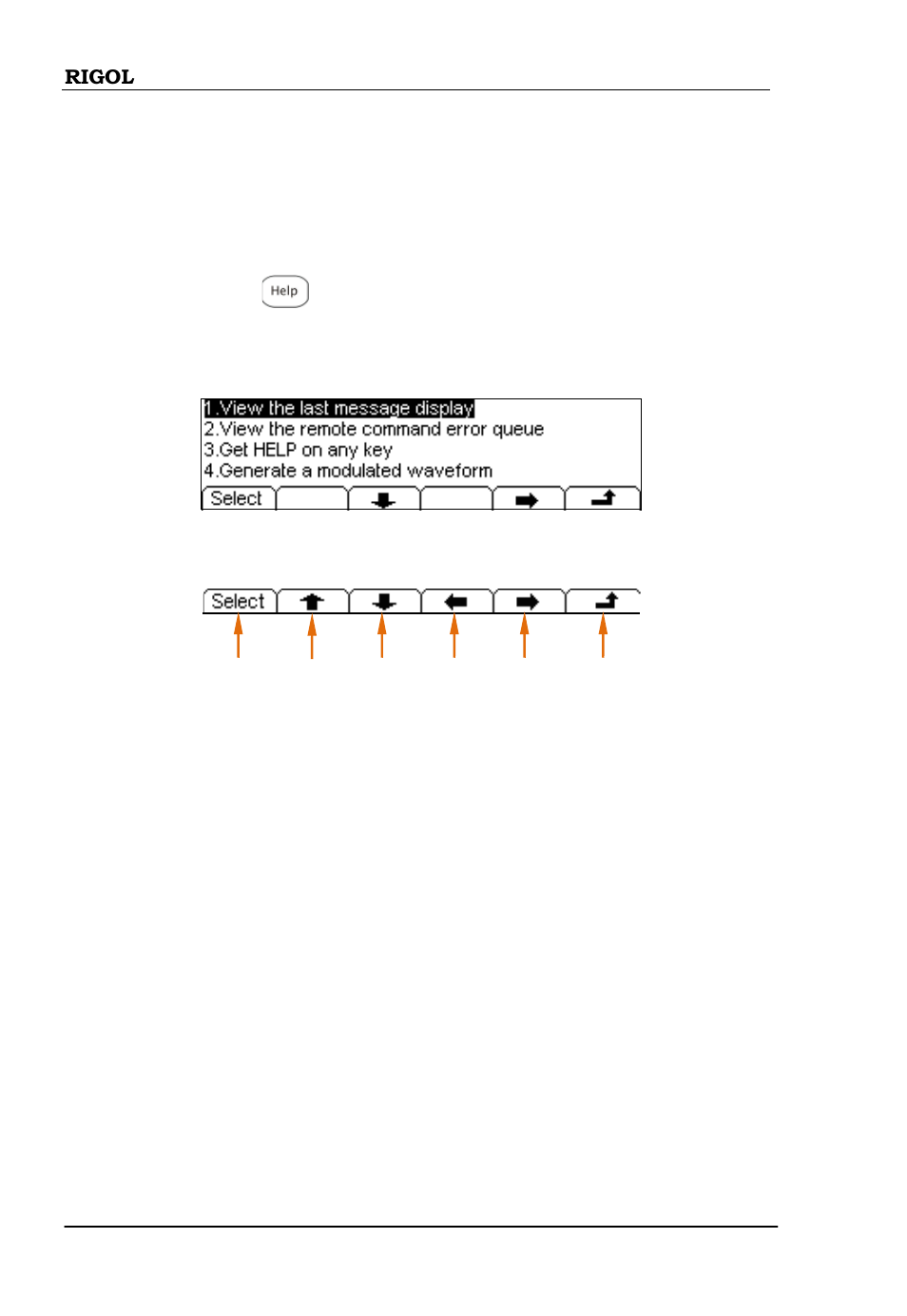 Help system | RIGOL DG1000 Series User Manual | Page 24 / 25