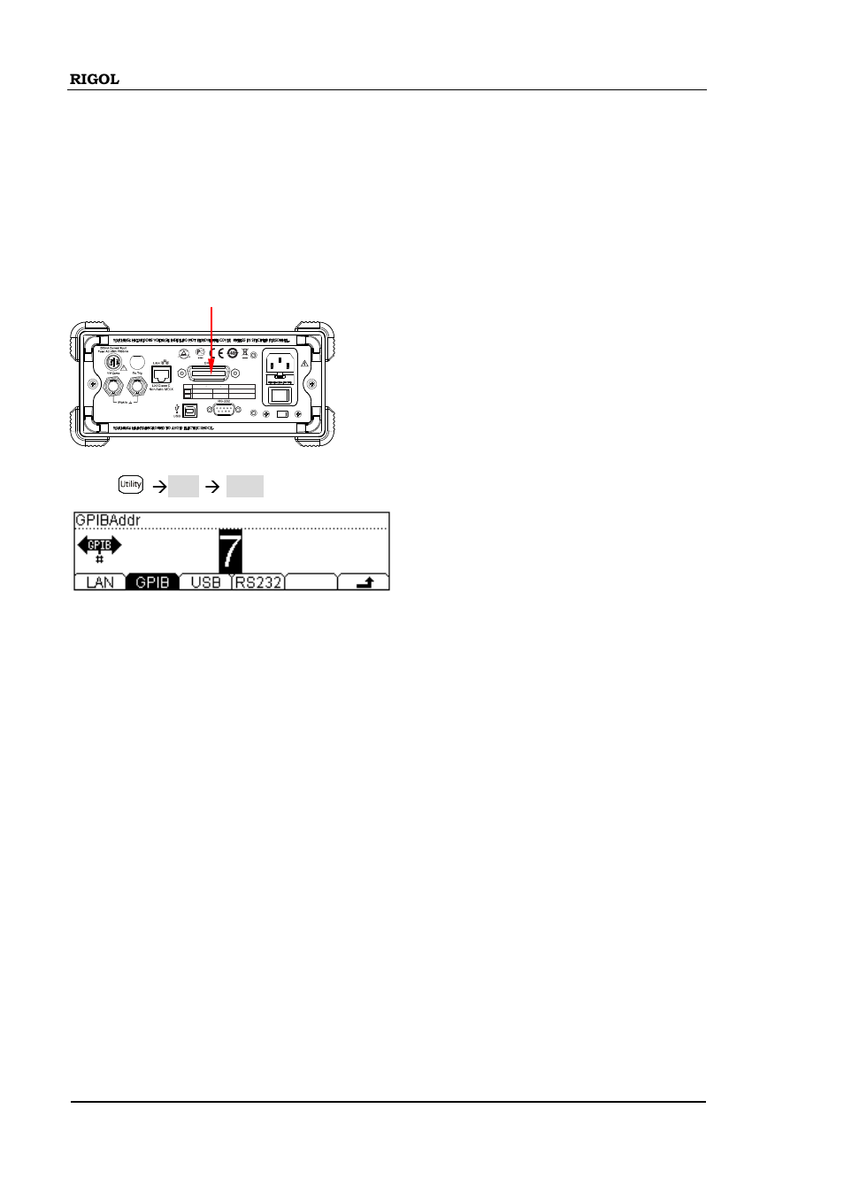 To set the gpib address, Gpib | RIGOL DM3068 User Manual | Page 116 / 169