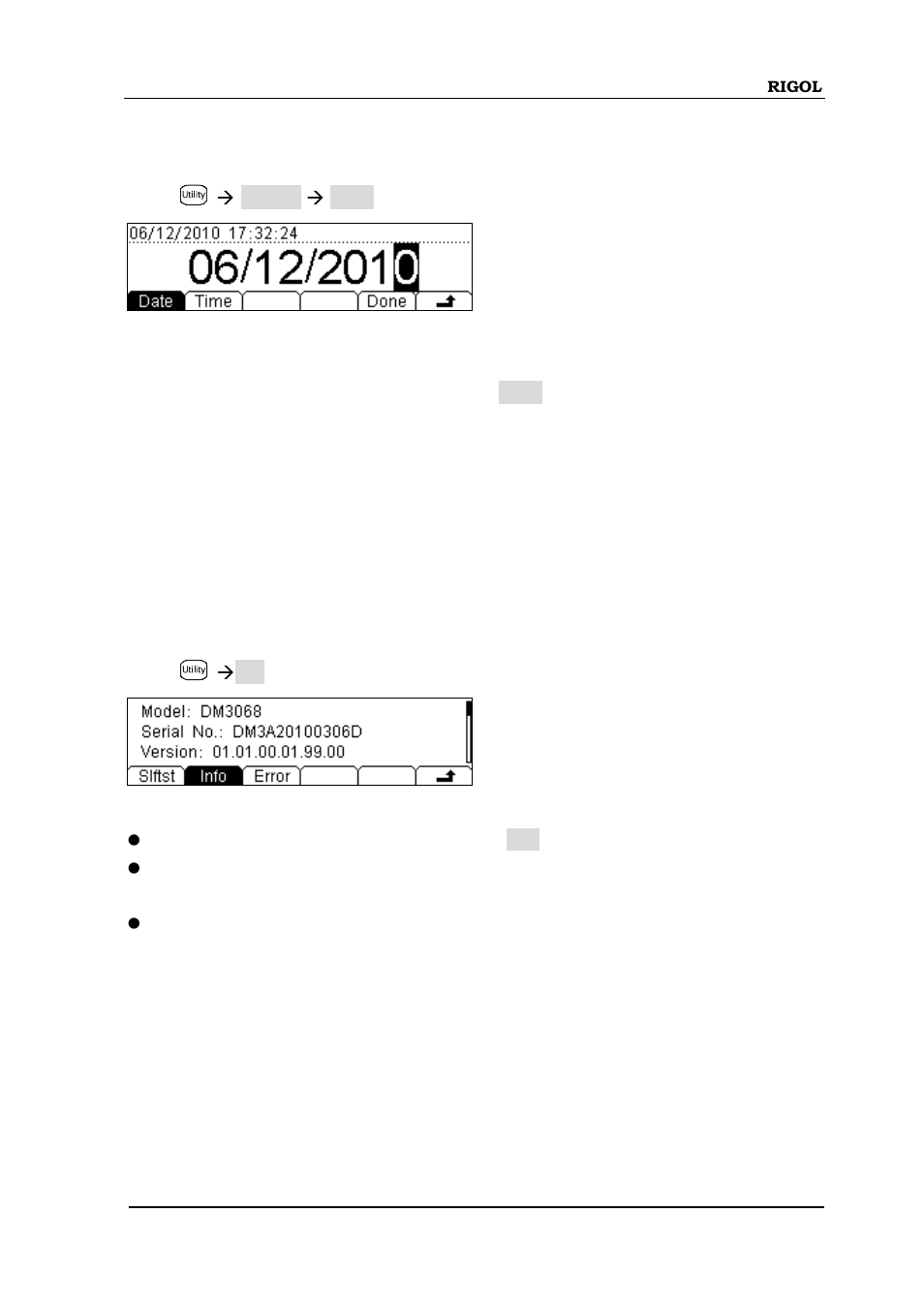 To set the system clock, To perform the self-test, To perform the self-test -81 | RIGOL DM3068 User Manual | Page 123 / 169