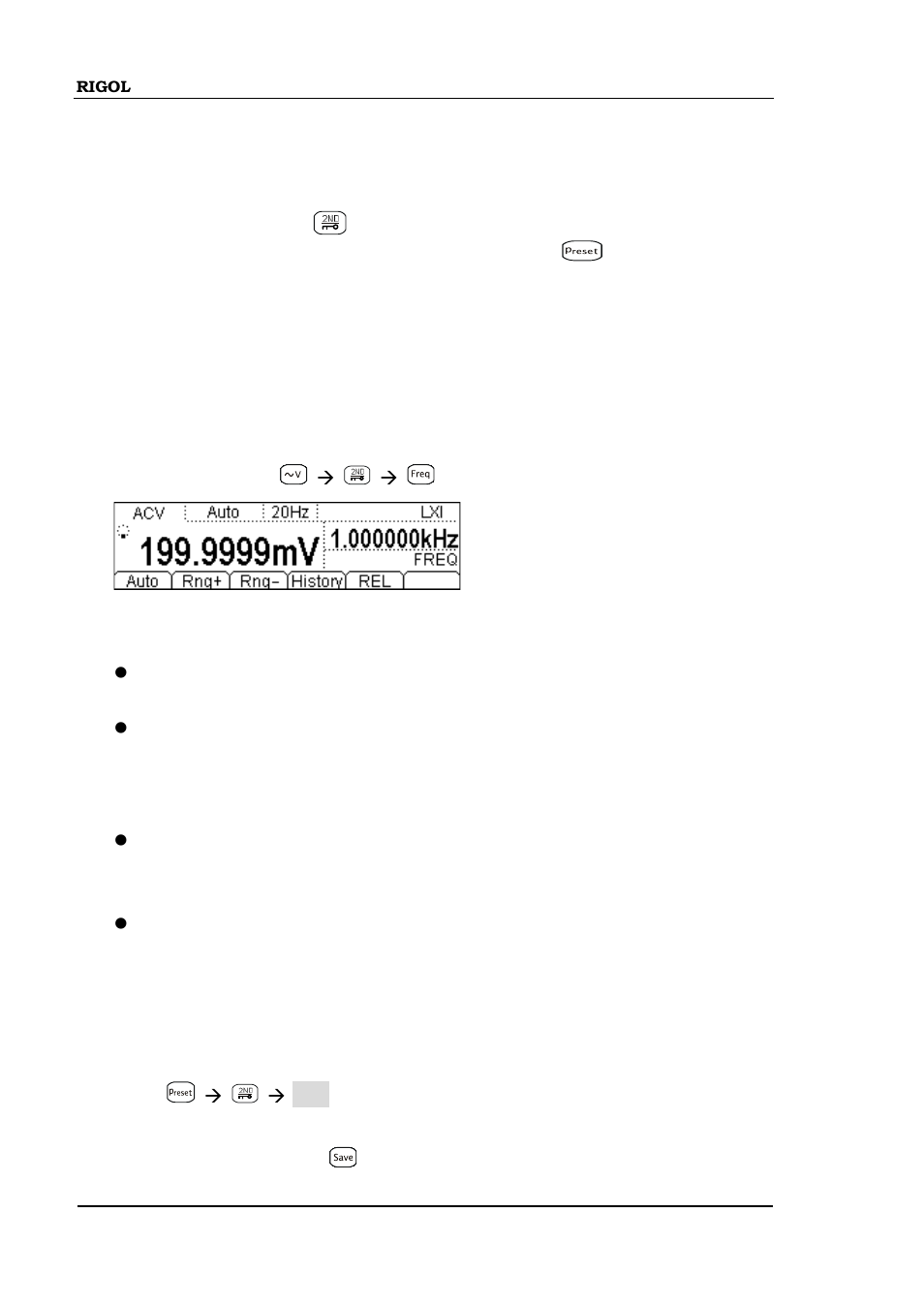 Secondary function key, Secondary function key -38 | RIGOL DM3068 User Manual | Page 80 / 169