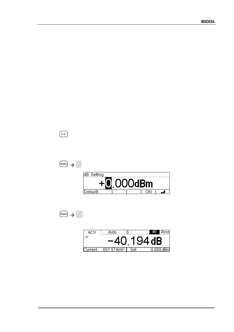 Example 4: db measurement, Example 4: db measurement -5 | RIGOL DM3058 User Manual | Page 103 / 138