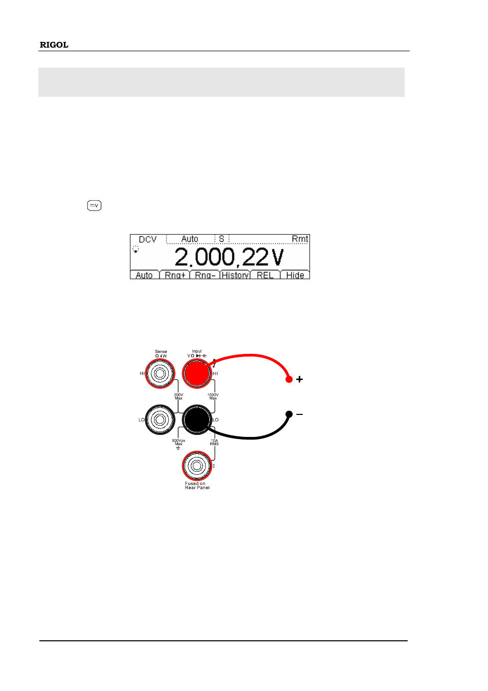 To measure dc voltage, To measure dc voltage -6 | RIGOL DM3058 User Manual | Page 28 / 138