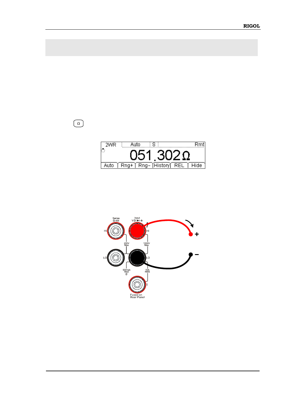 To measure resistance, Wire resistance measurement, To measure resistance -15 | RIGOL DM3058 User Manual | Page 37 / 138