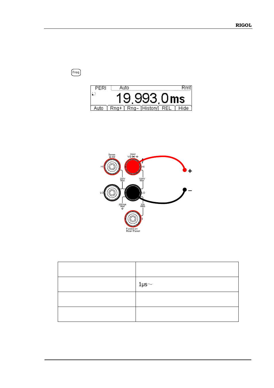 To measure period | RIGOL DM3058 User Manual | Page 49 / 138