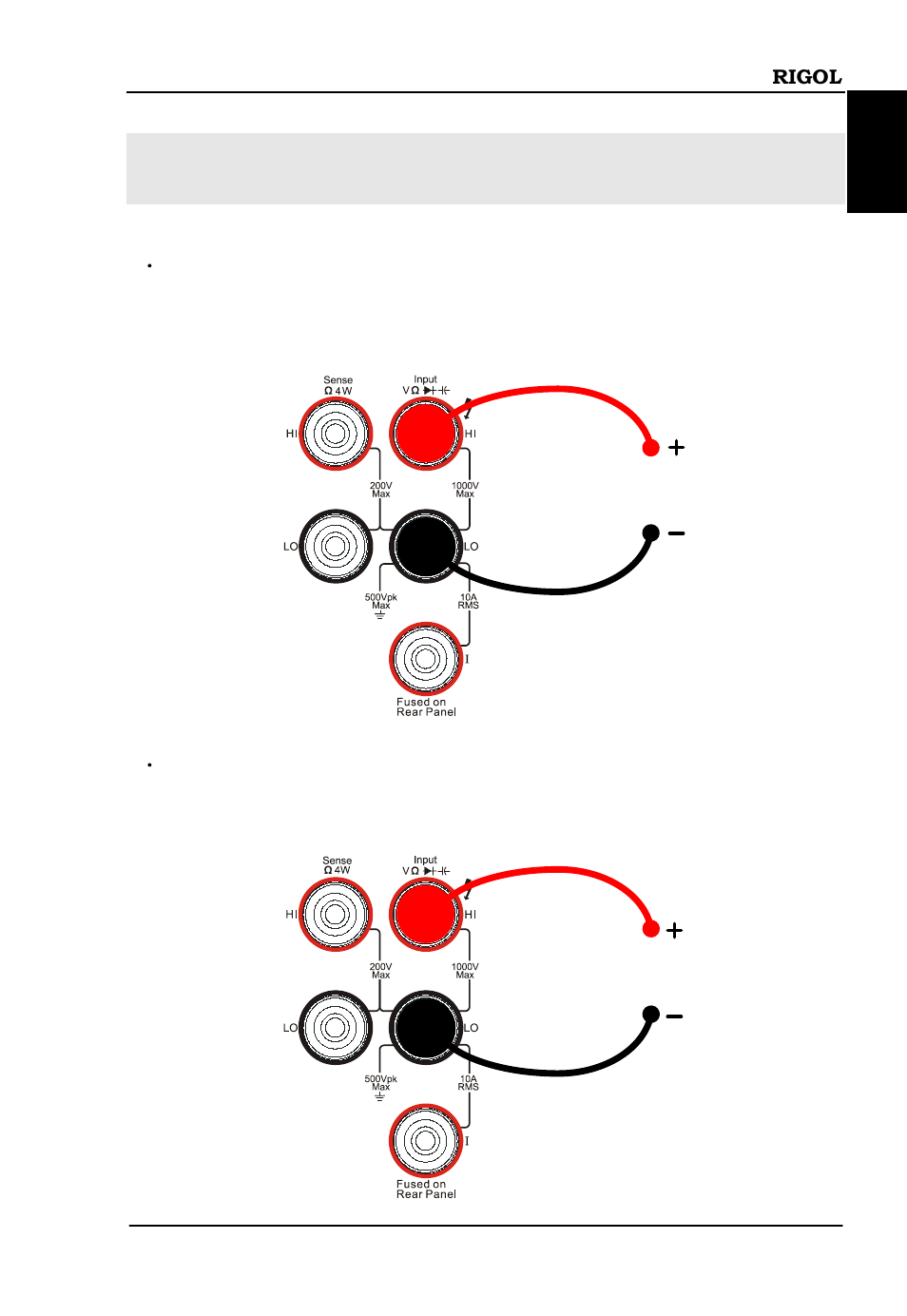 To connect test lead | RIGOL DM3058 User Manual | Page 39 / 47