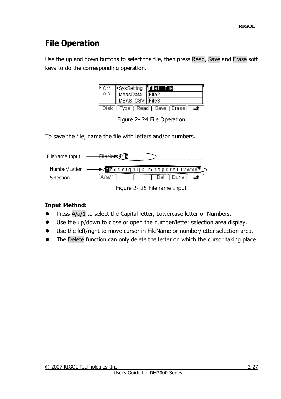 File operation | RIGOL M300 User Manual | Page 75 / 144