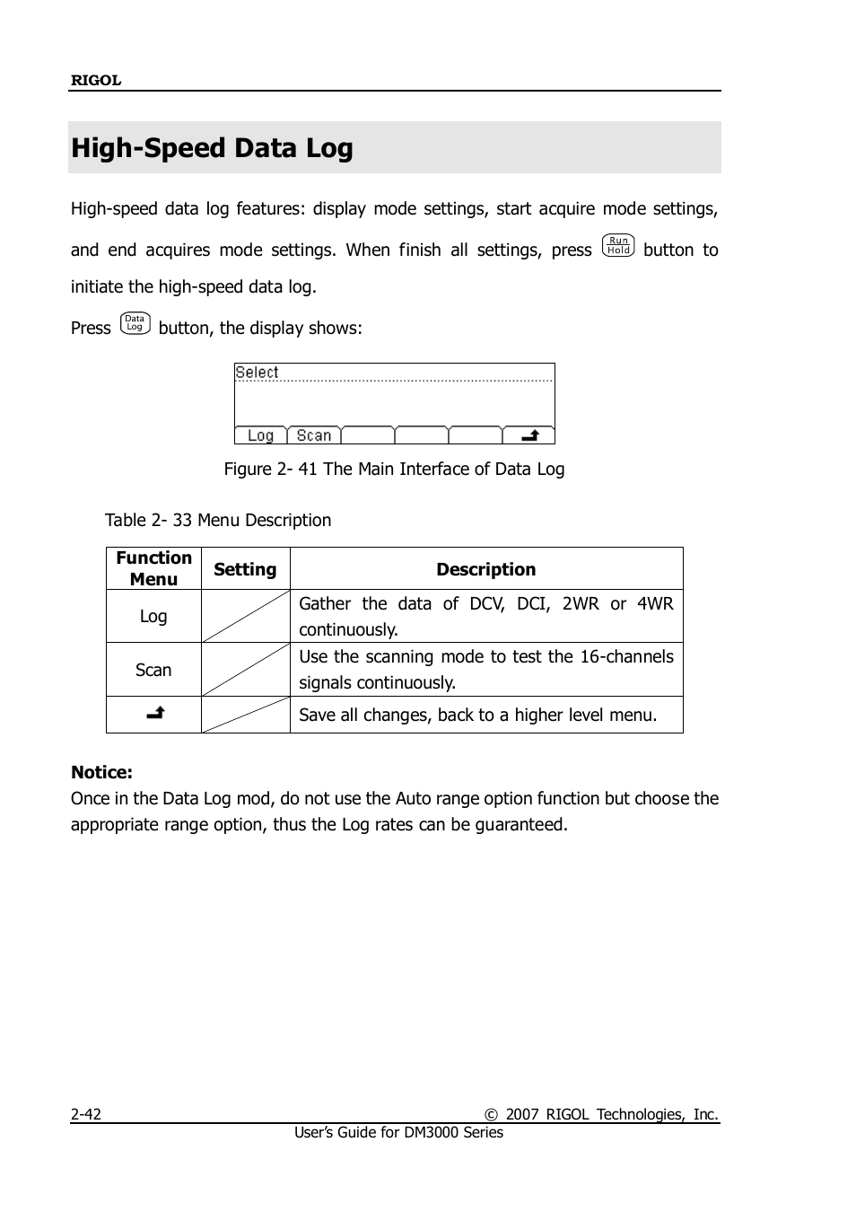 High-speed data log, High-speed data log -42 | RIGOL M300 User Manual | Page 90 / 144