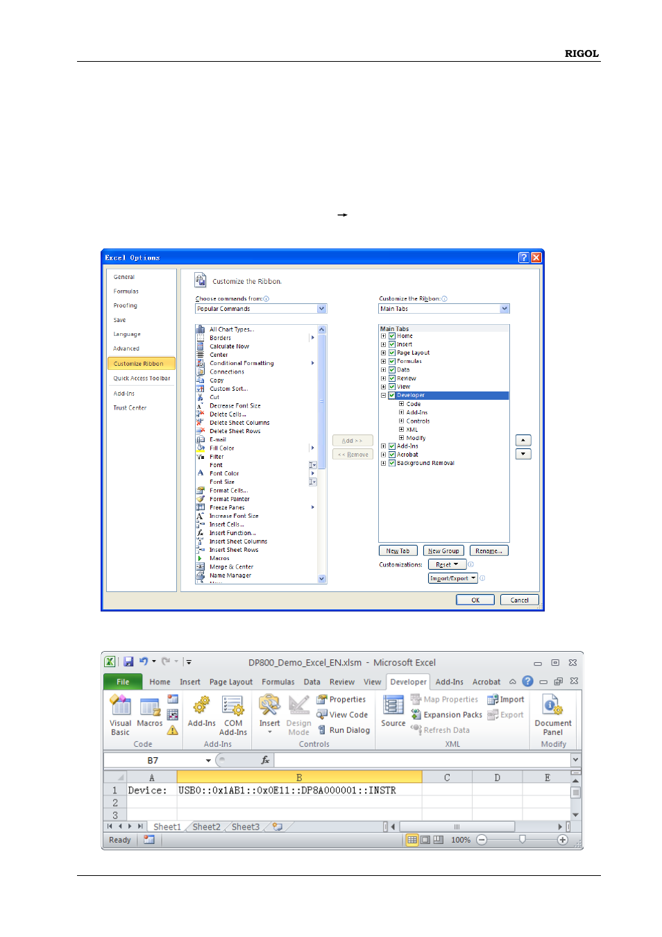 Excel programming demo, Excel programming demo -3 | RIGOL DP832A User Manual | Page 191 / 218