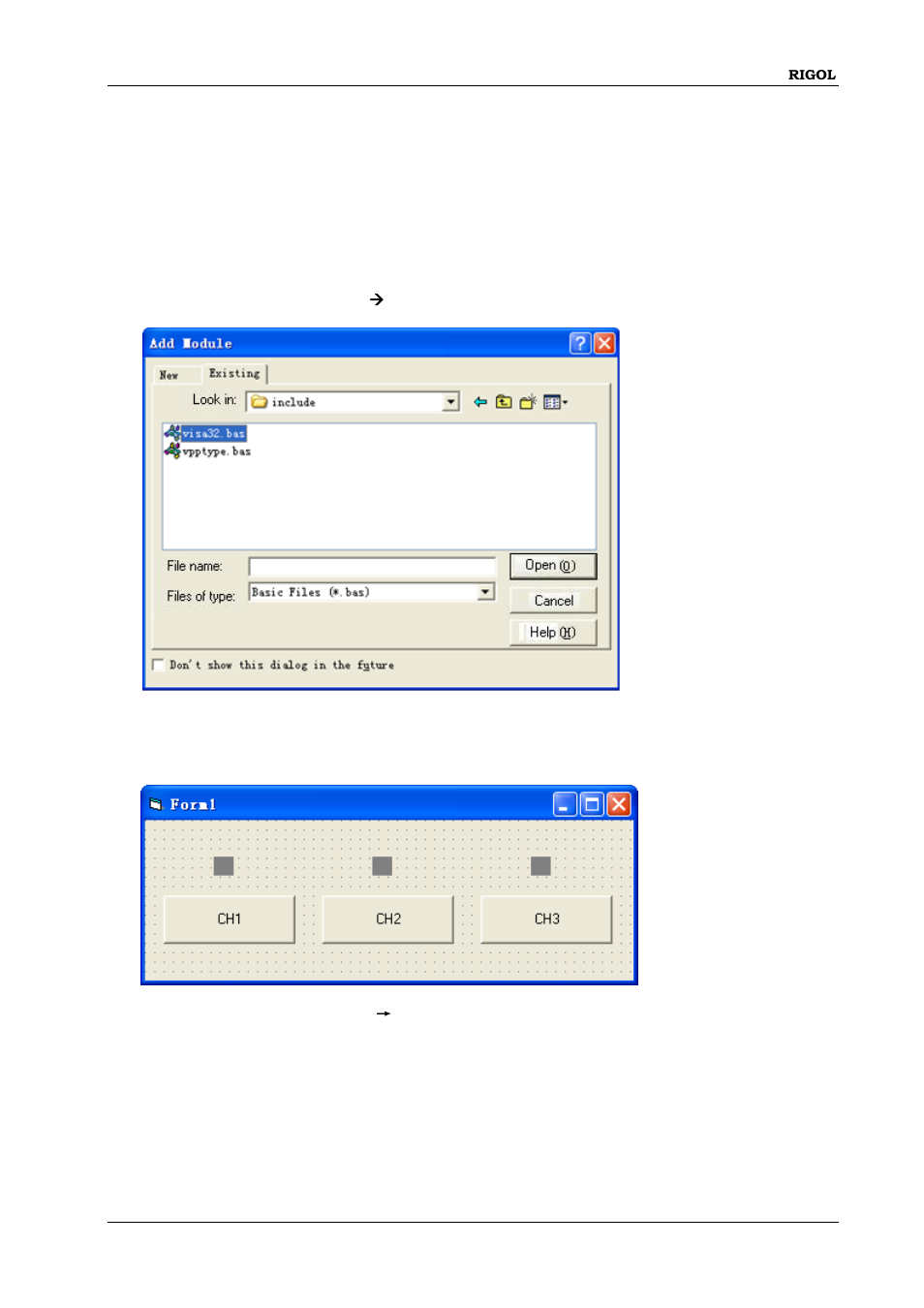 Visual basic programming demo, Visual basic programming demo -11 | RIGOL DP832A User Manual | Page 199 / 218