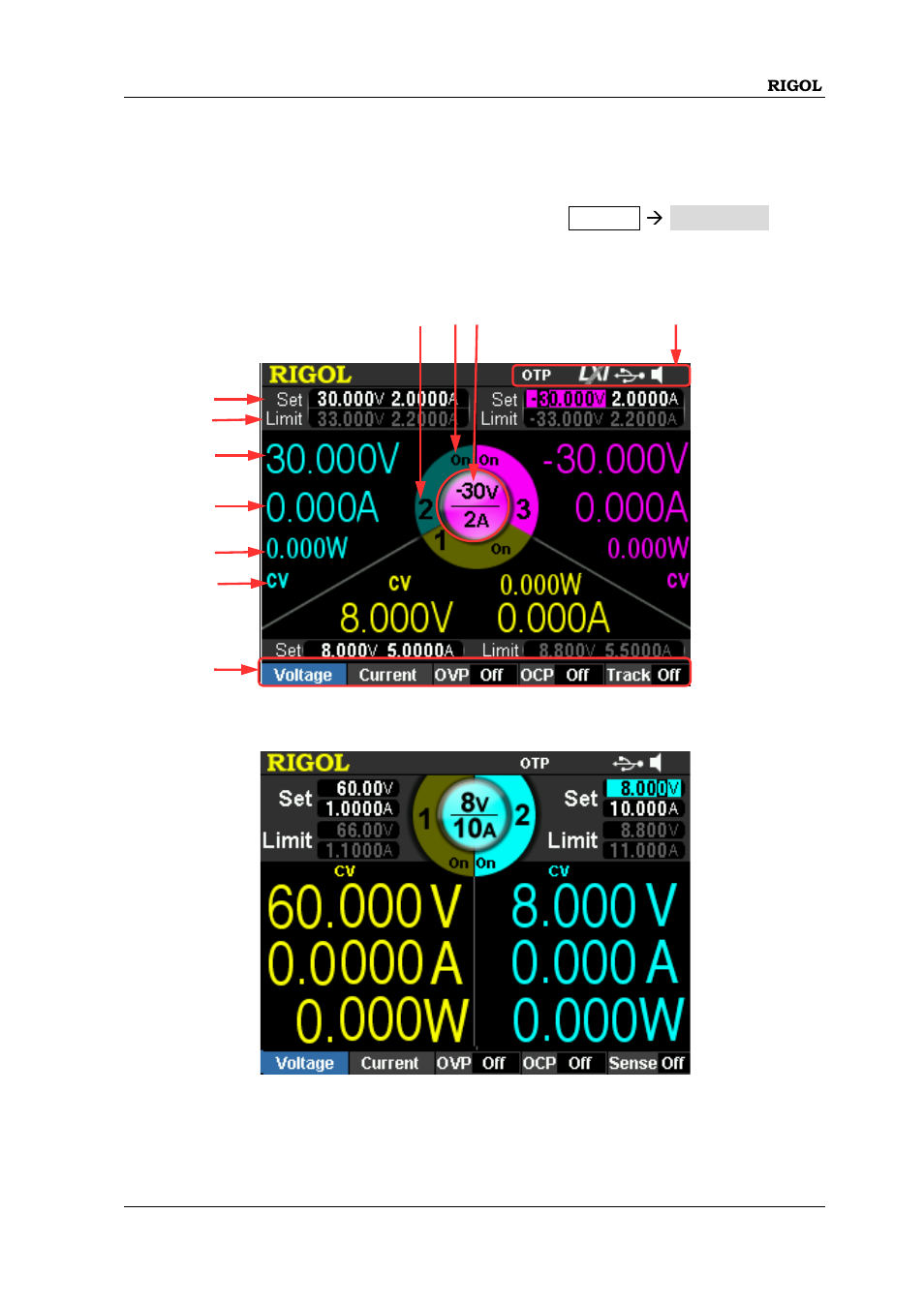 User interface | RIGOL DP832A User Manual | Page 57 / 60