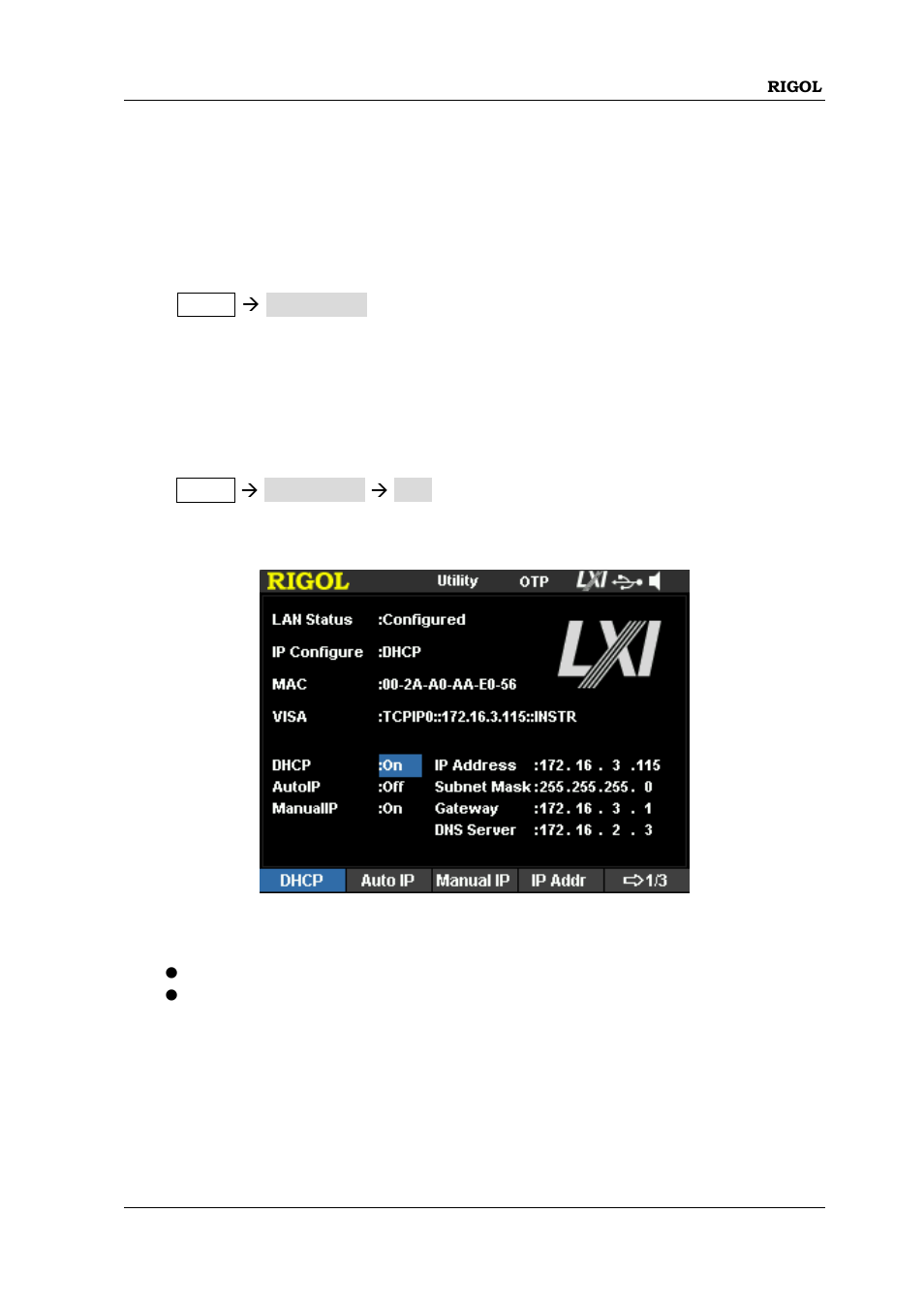 I/o configuration, To set the lan parameters, I/o configuration -53 | RIGOL DP832A User Manual | Page 107 / 146