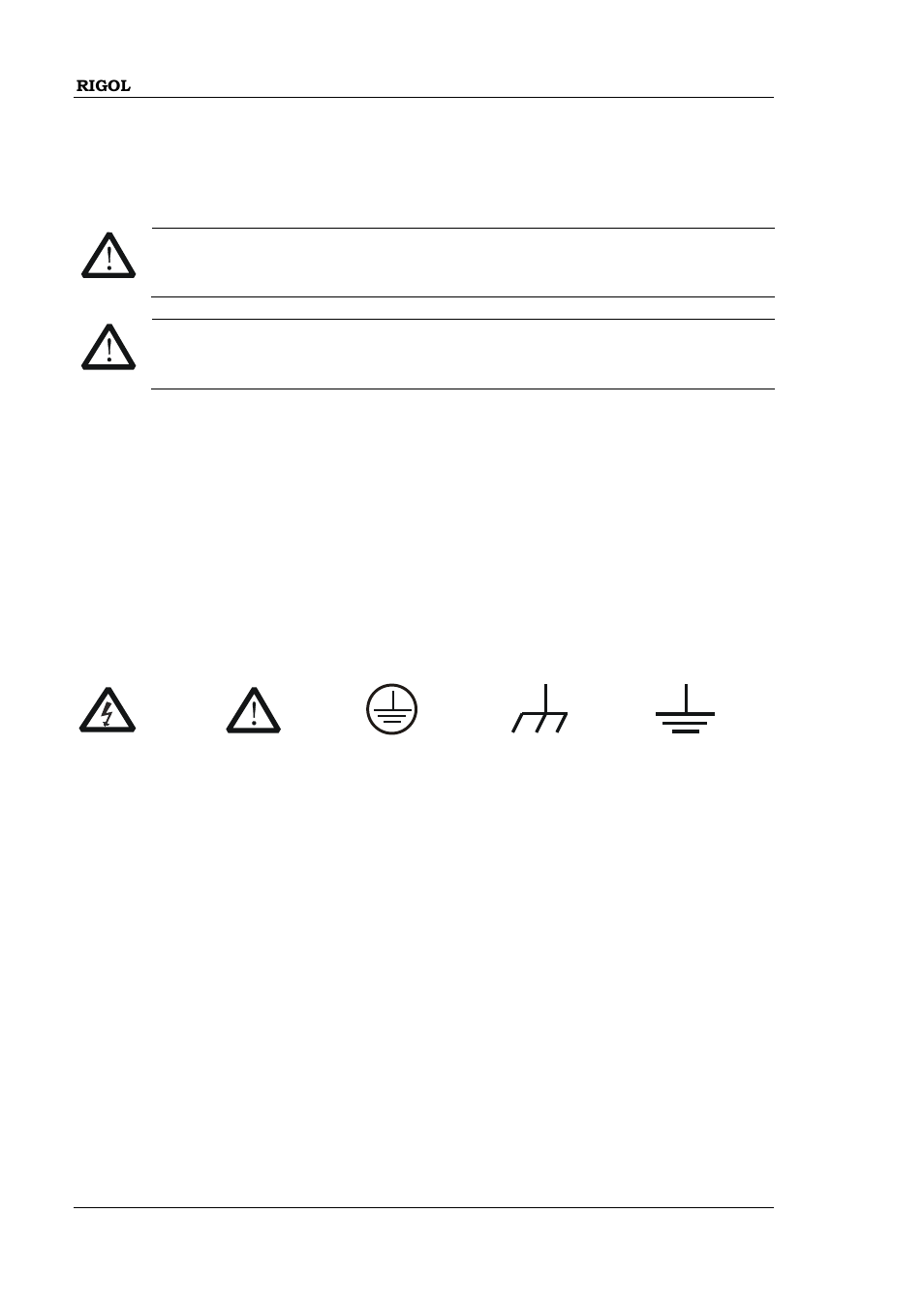 Safety terms and symbols | RIGOL DP832A User Manual | Page 6 / 146