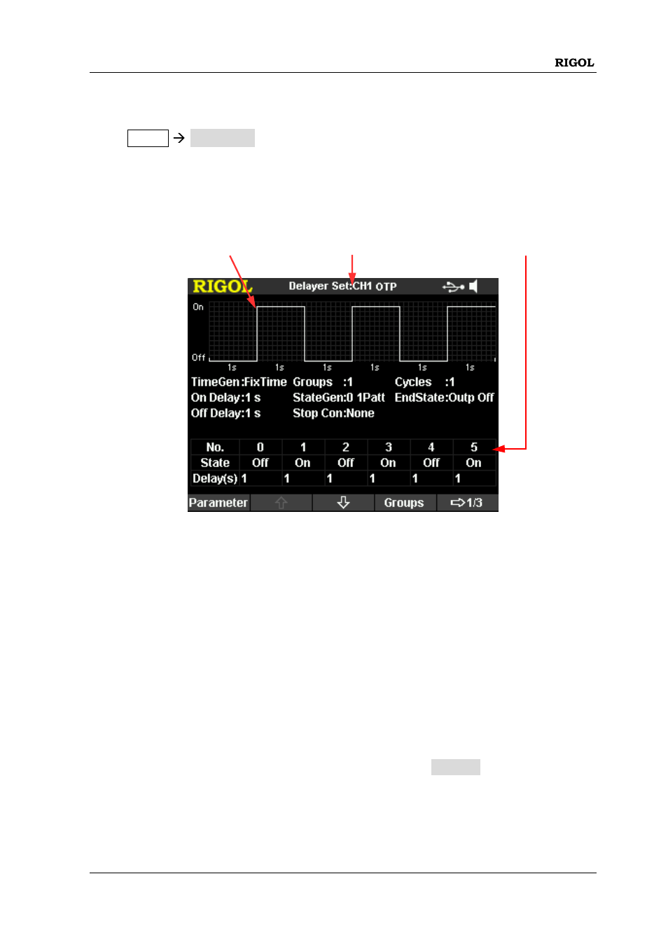 To set the delay parameters, To set the number of output groups, To set the delay parameters -27 | RIGOL DP832A User Manual | Page 81 / 146