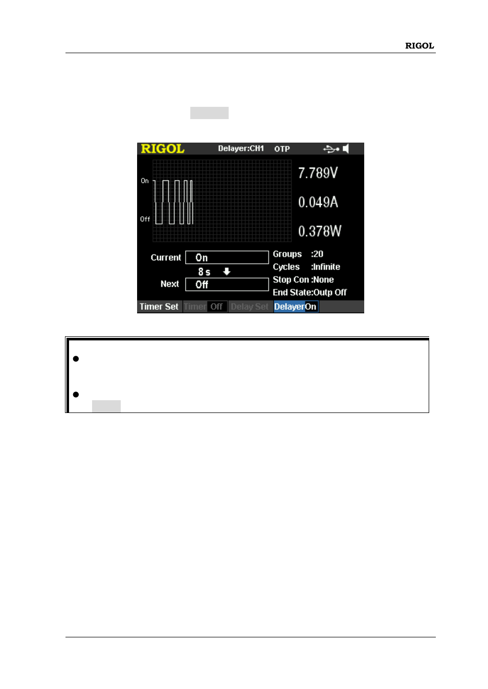 To enable the delayer, To enable the delayer -31 | RIGOL DP832A User Manual | Page 85 / 146