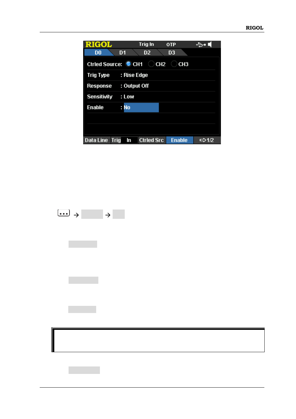 Trigger input | RIGOL DP832A User Manual | Page 93 / 146