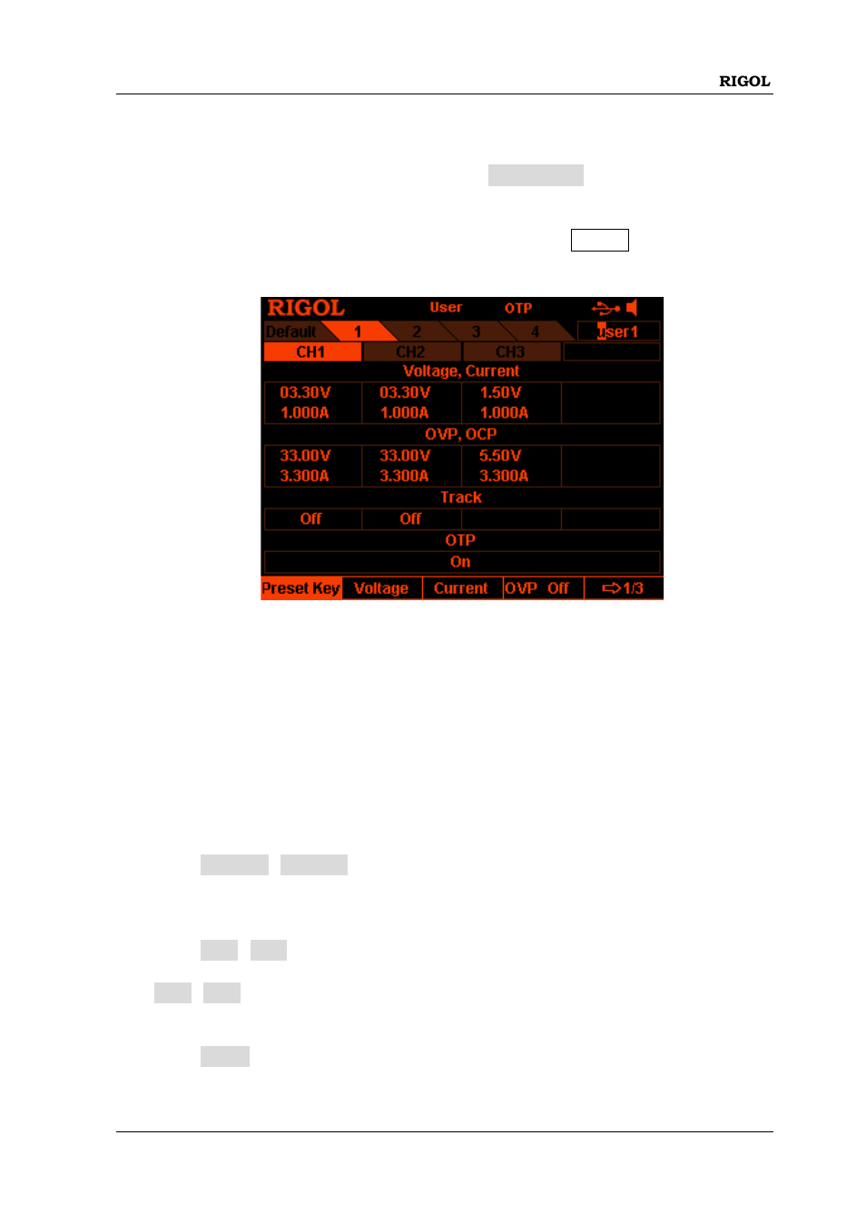 To recall the user-defined setting | RIGOL DP832 User Manual | Page 117 / 144