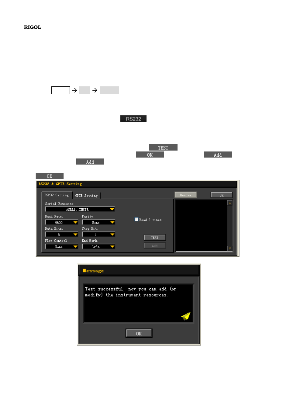 Remote control via rs232 (option), Remote control via rs232 (option) -10 | RIGOL DP832 User Manual | Page 132 / 144