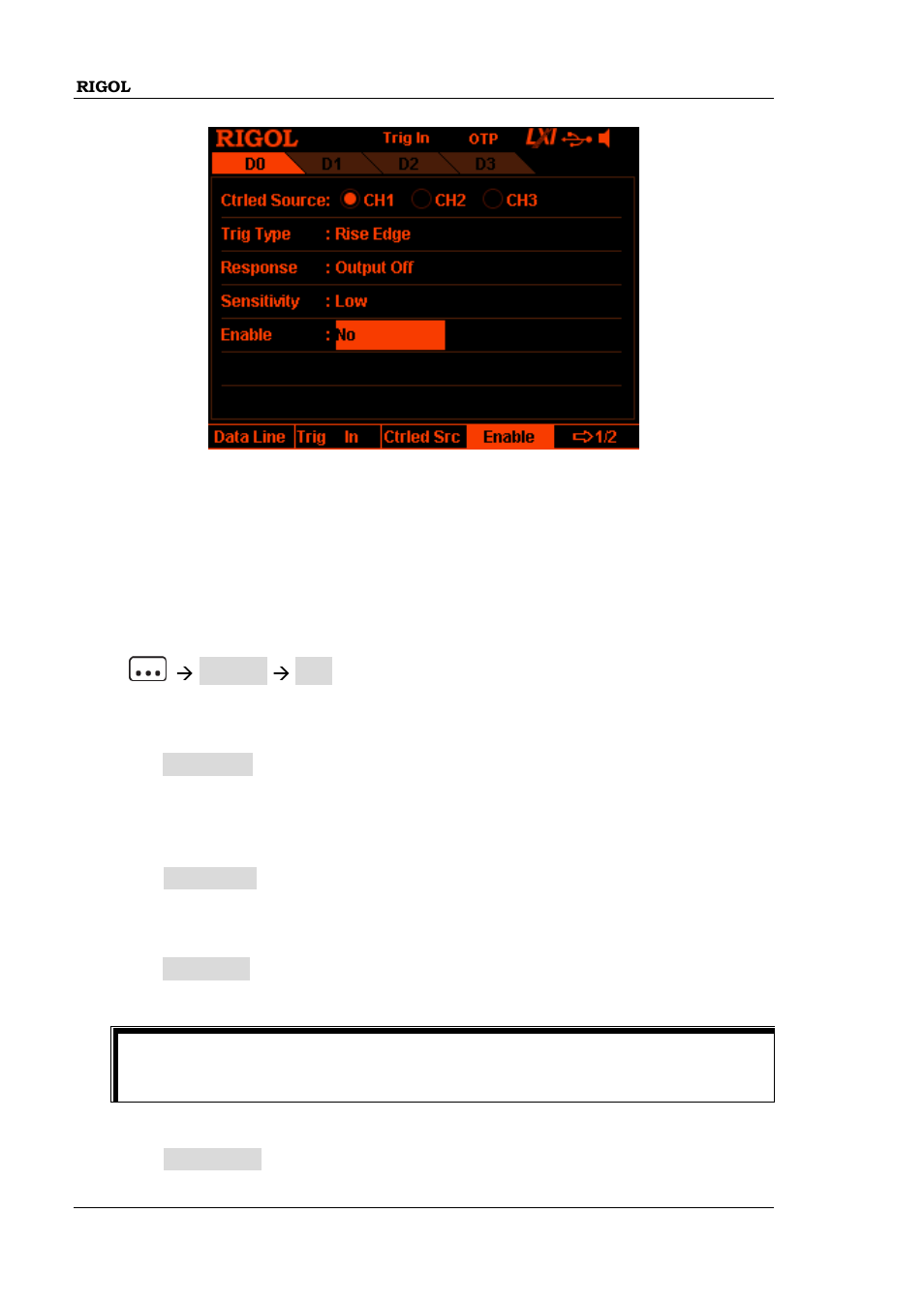 Trigger input | RIGOL DP832 User Manual | Page 88 / 144