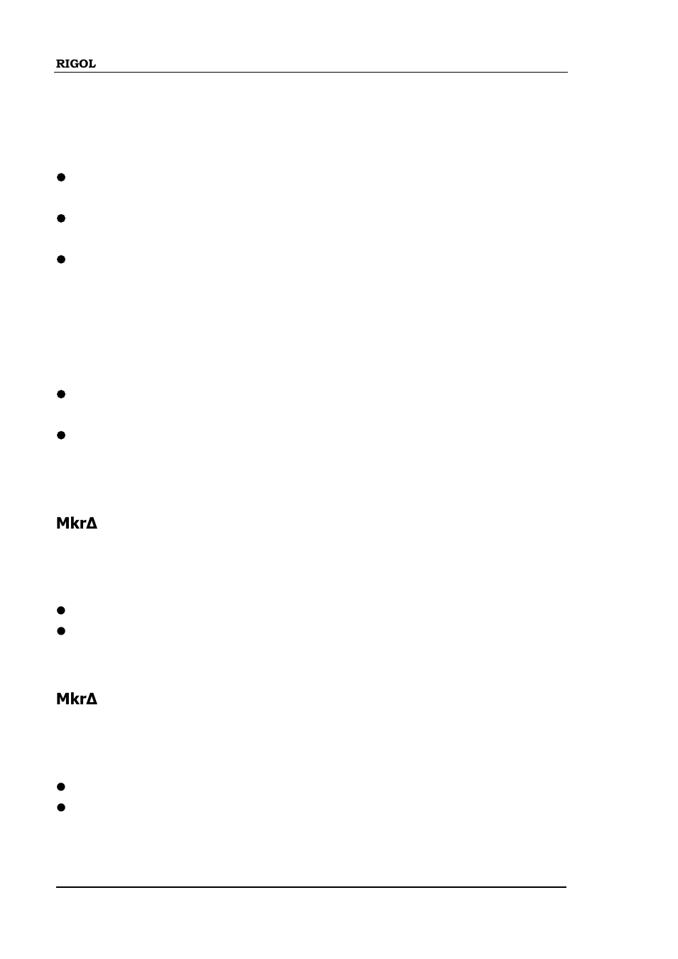 Mkr->stop, Mkr->ref, Mkrδ->cf | Mkrδ->span | RIGOL DSA875 User Manual | Page 138 / 235