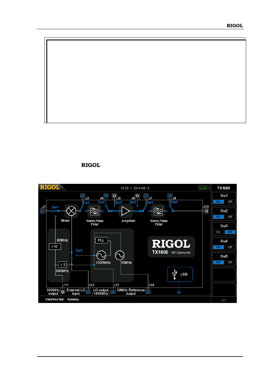 Tx1000 (option) | RIGOL DSA875 User Manual | Page 167 / 235