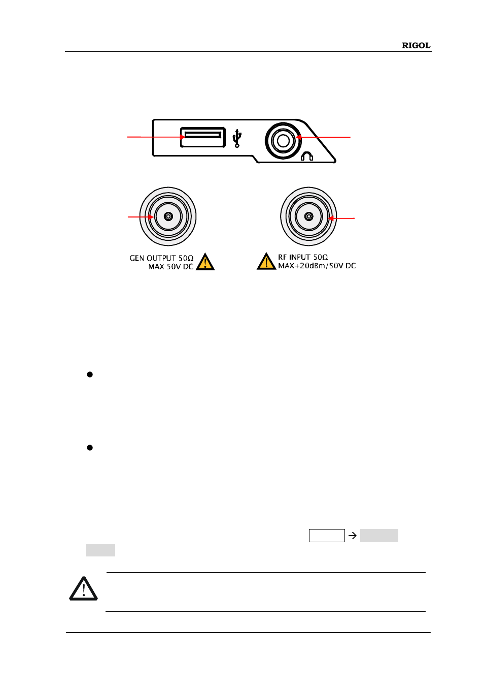 Front panel connectors, Front panel connectors -11 | RIGOL DSA875 User Manual | Page 31 / 235
