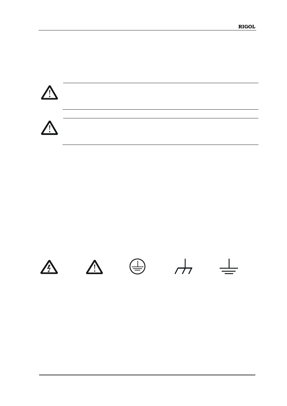 Safety terms and symbols | RIGOL DSA875 User Manual | Page 7 / 235