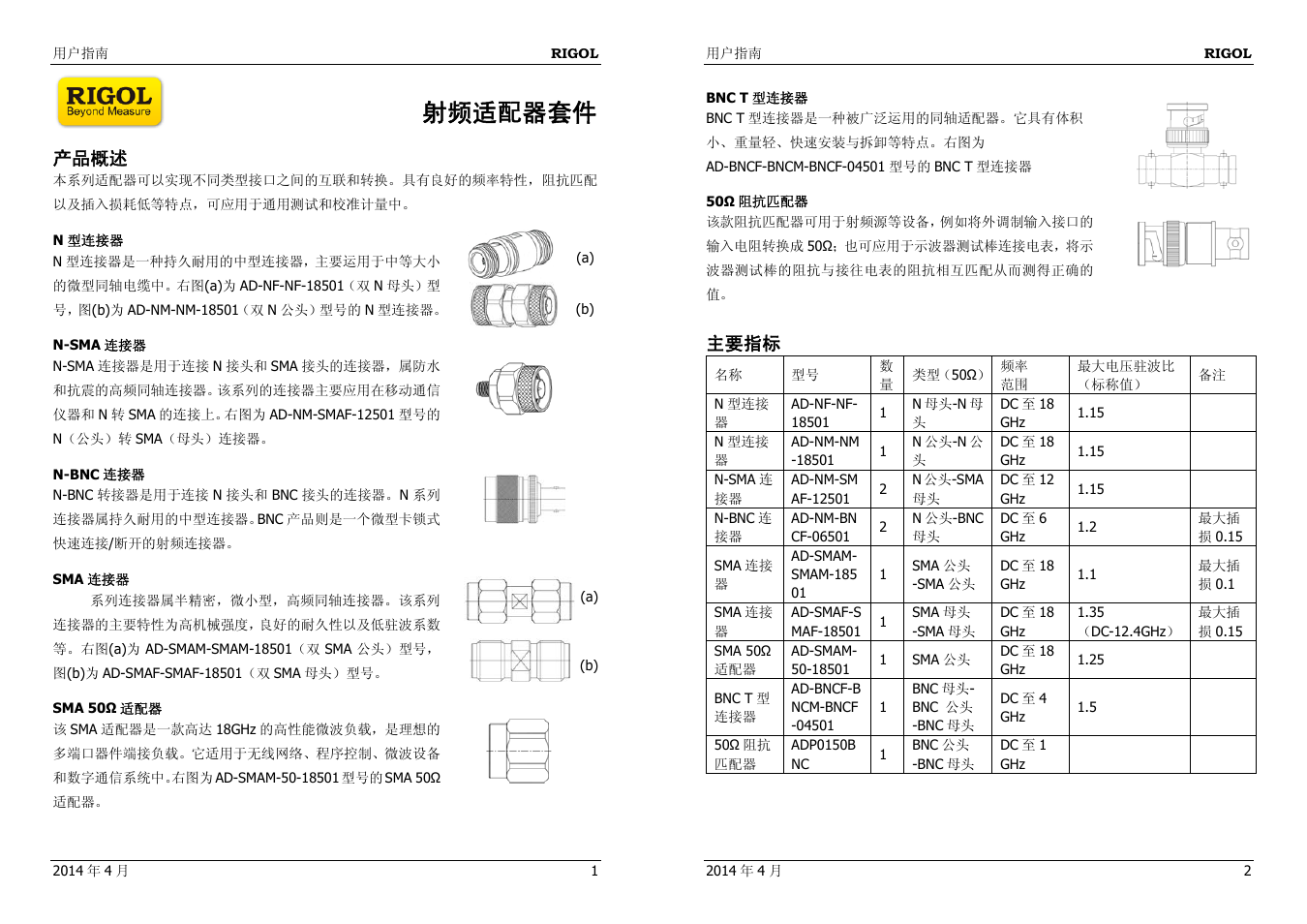RIGOL DSA875 User Manual | 2 pages