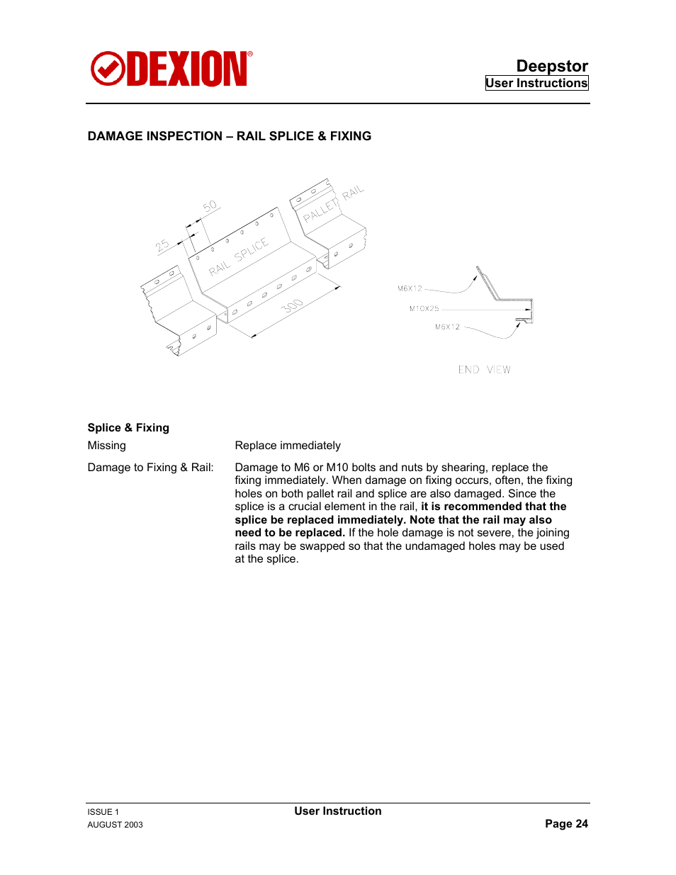 Deepstor | Dexion DEEPSTOR DEIVE-IN PALLET RACKING User Manual | Page 30 / 37