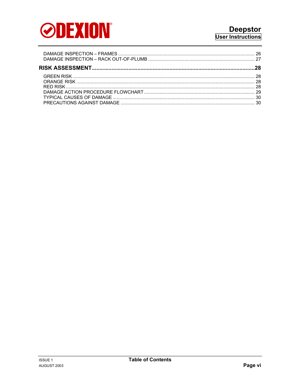 Deepstor | Dexion DEEPSTOR DEIVE-IN PALLET RACKING User Manual | Page 6 / 37