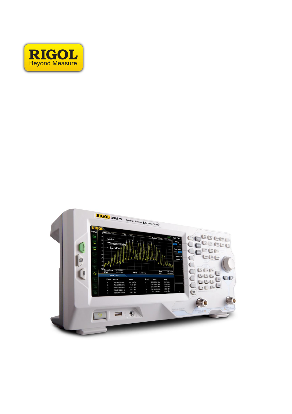 RIGOL DSA875 User Manual | 5 pages