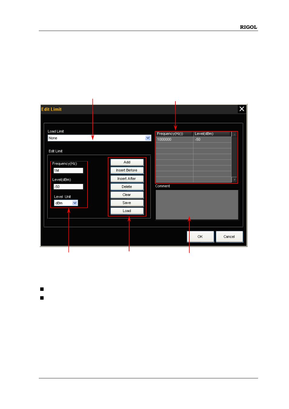 Chapter 7 to edit the limit line, Chapter 7 to edit the limit line -1 | RIGOL DSA875 User Manual | Page 45 / 67