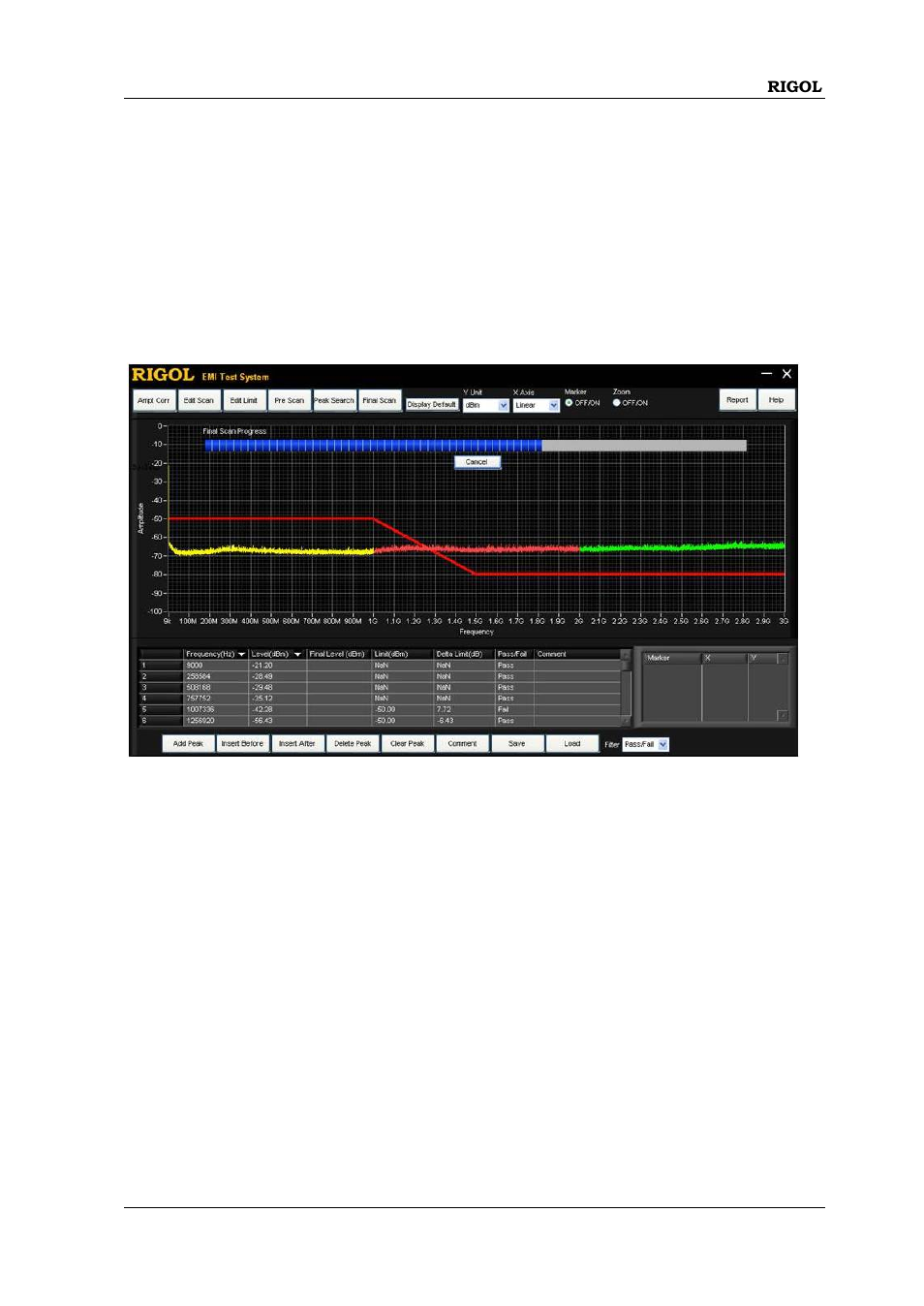 Chapter 10 to perform final scan, Chapter 10 to perform final scan -1 | RIGOL DSA875 User Manual | Page 57 / 67