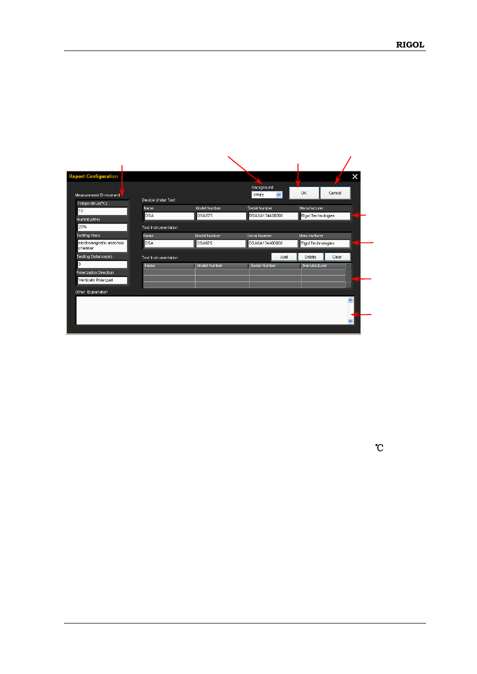 Chapter 11 to generate a test report, Chapter 11 to generate a test report -1 | RIGOL DSA875 User Manual | Page 59 / 67