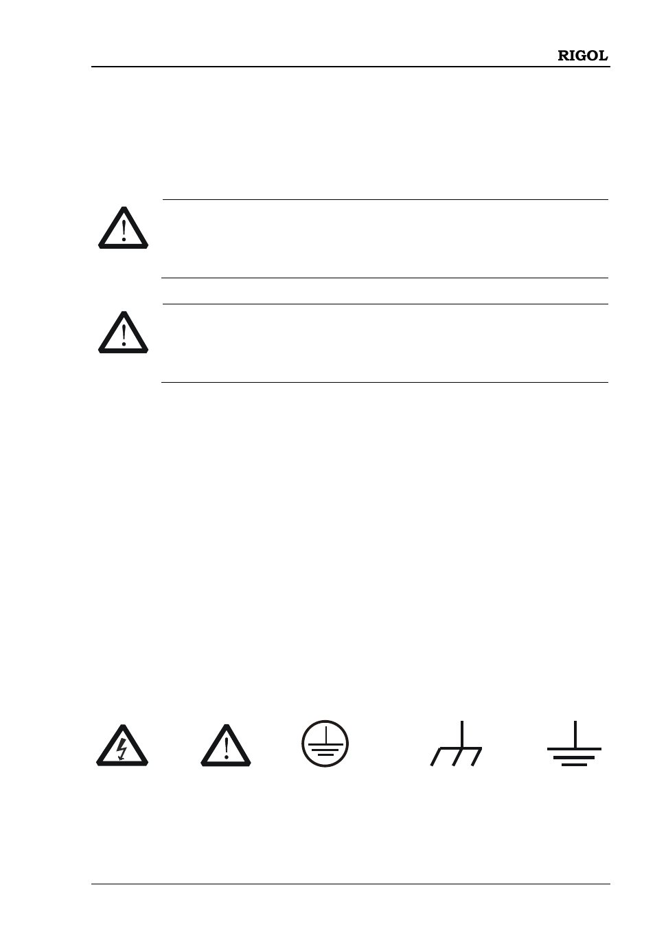 Safety terms and symbols | RIGOL DSA1030 User Manual | Page 7 / 53