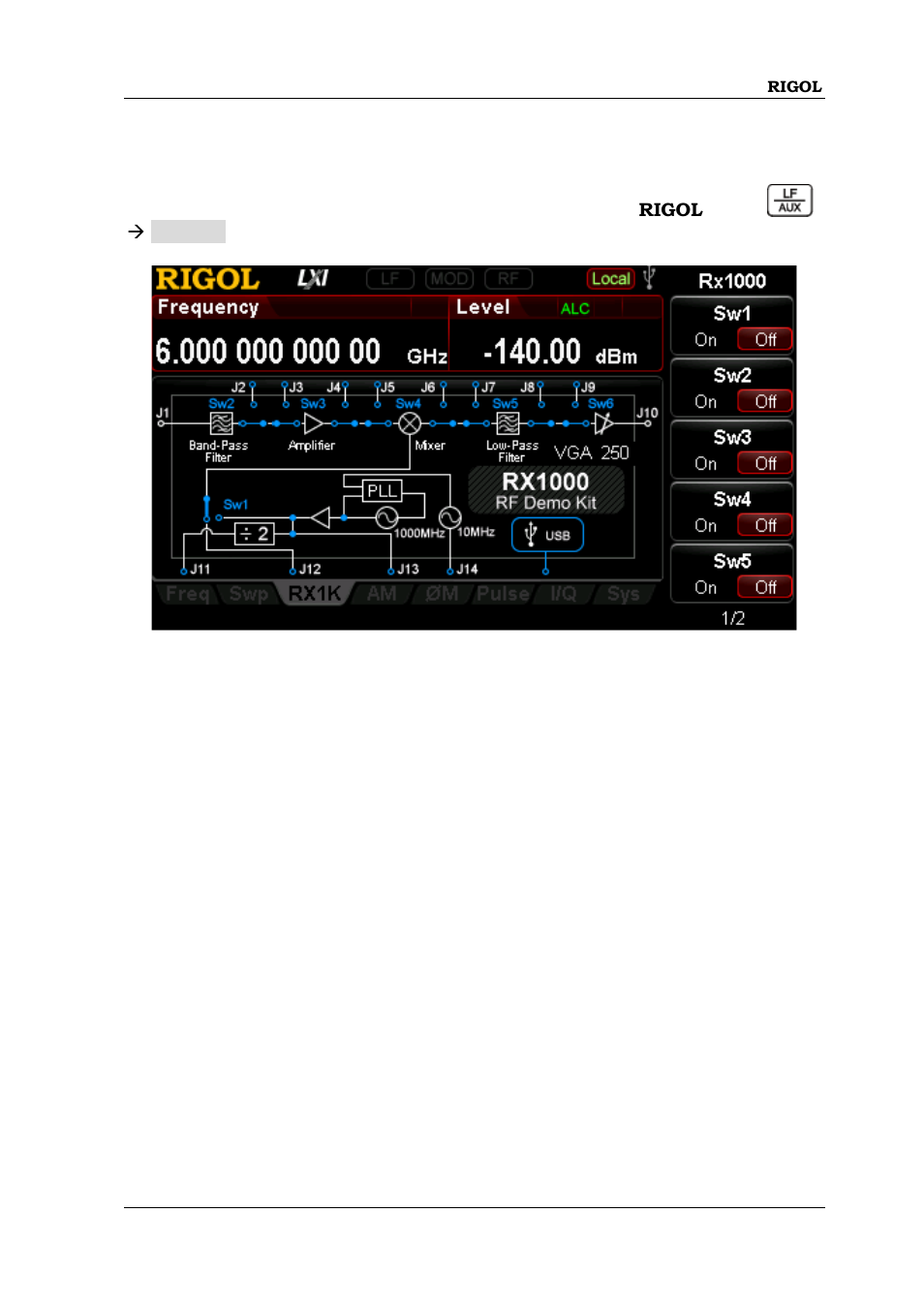 Rx1000 (option), Rx1000 (option) -51 | RIGOL DSG3000 Series User Manual | Page 91 / 144