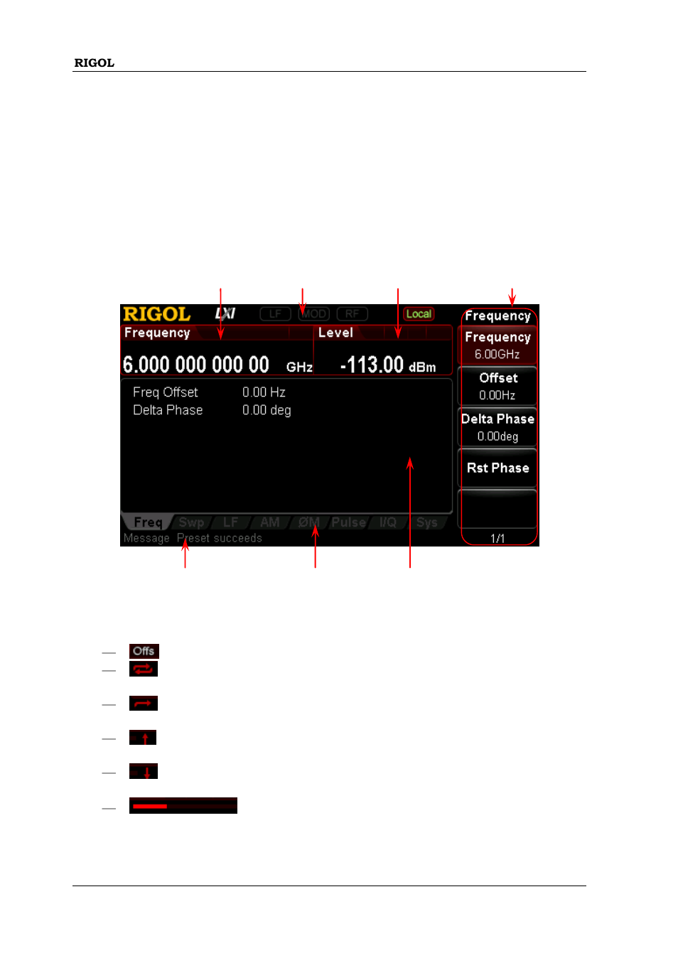 User interface, Normal display mode | RIGOL DSG3000 Series User Manual | Page 66 / 81