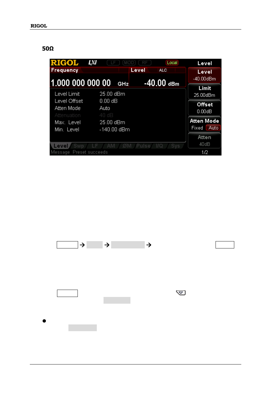 To output rf sweep signal | RIGOL DSG3000 Series User Manual | Page 72 / 81