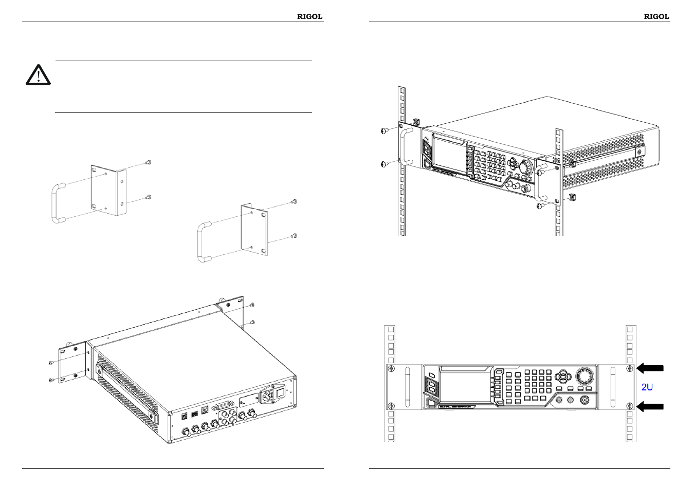 Installation procedures, Installation cautions | RIGOL DSG3000 Series User Manual | Page 2 / 2