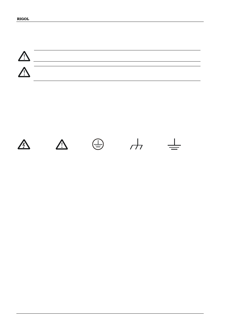 Safety terms and symbols | RIGOL DSG3000 Series User Manual | Page 6 / 187