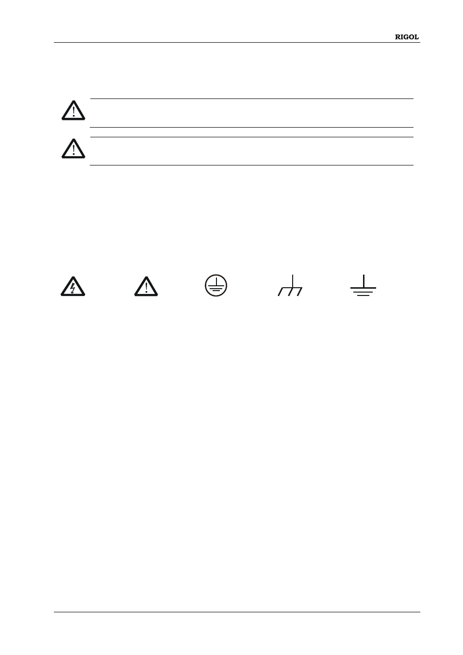 Sicherheits begriffe und symbole | RIGOL DSG3000 Series User Manual | Page 9 / 187