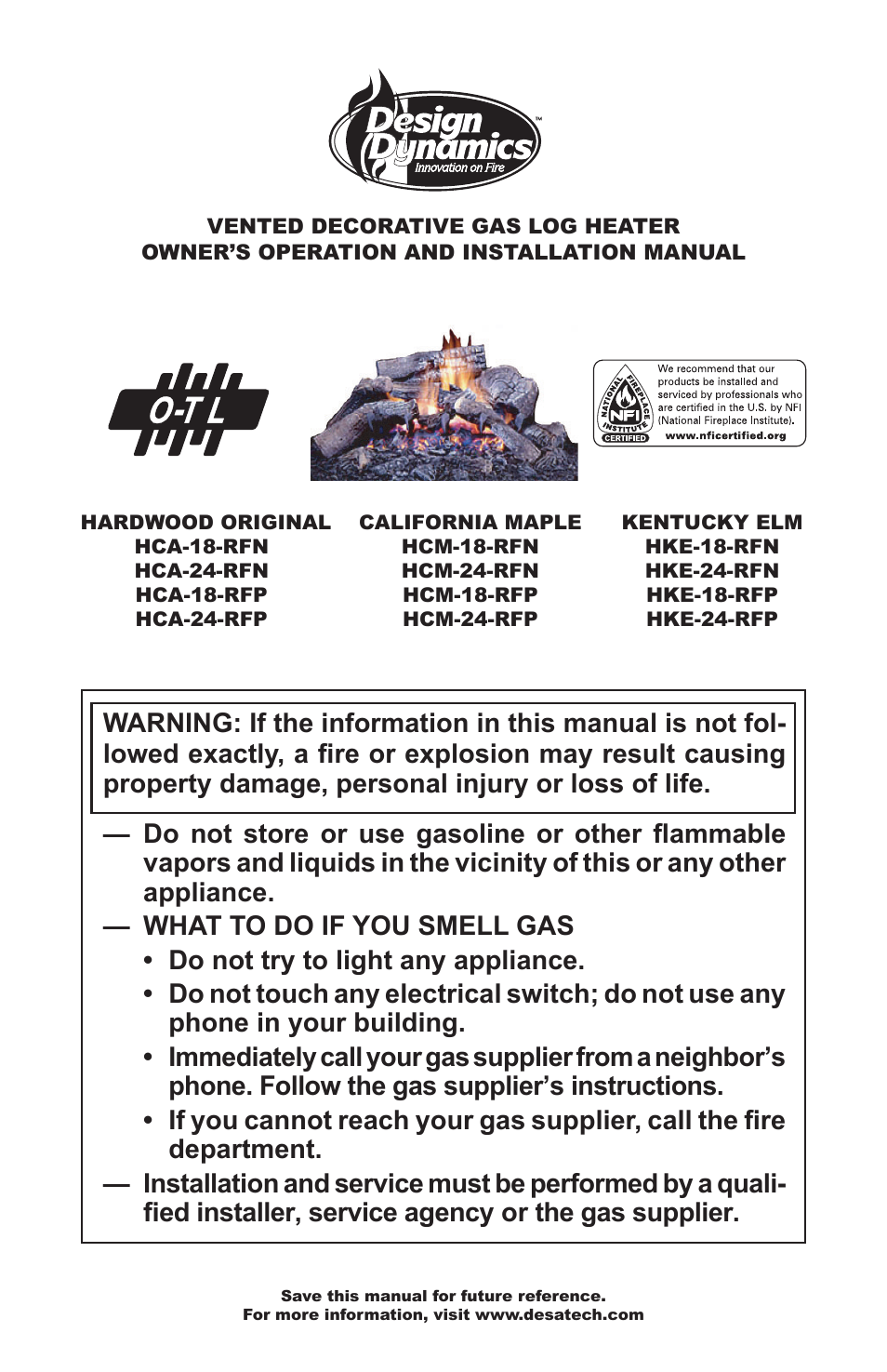 Design Dynamics HCA-24-RFN User Manual | 20 pages