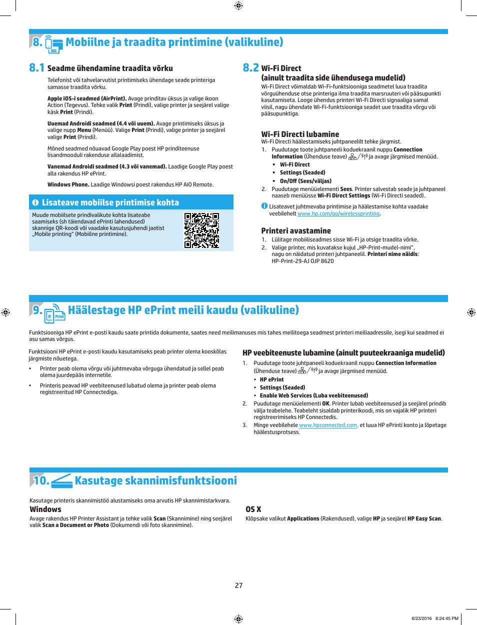 Kasutage skannimisfunktsiooni, Lisateave mobiilse printimise kohta | HP LaserJet Pro MFP M227fdw User Manual | Page 27 / 48